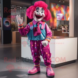 Magenta Clown mascotte...