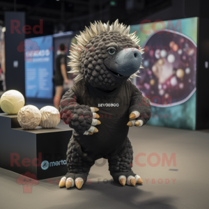 Sort Glyptodon maskot...