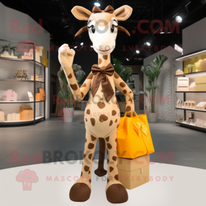 Brun Giraffe maskot...