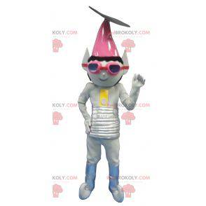 Metallic grijze buitenaardse trol mascotte - Redbrokoly.com
