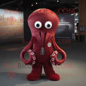 Maroon Octopus mascotte...