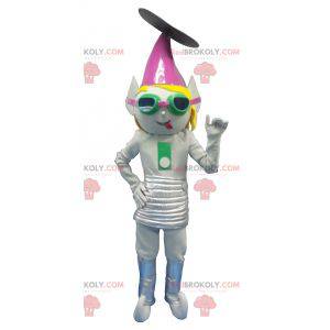 Mascotte troll extraterrestre grigio metallizzato -