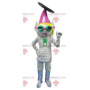 Metallic gray extraterrestrial troll mascot - Redbrokoly.com