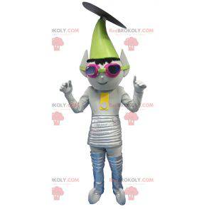 Mascotte de troll d'extra terrestre gris métallique -