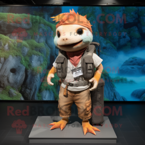 Rust Axolotls mascot costume character dressed with a Cargo Pants and Keychains