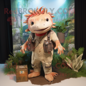 Rust Axolotls maskotdräkt...