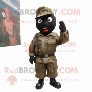 Black Army Soldier mascotte...