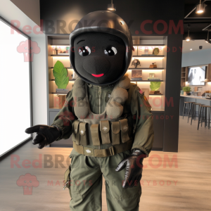 Black Army Soldier mascotte...