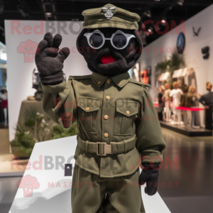 Black Army Soldier mascotte...