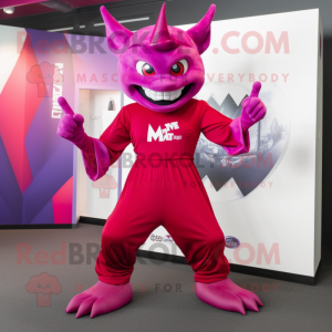Magenta Devil maskot kostym...