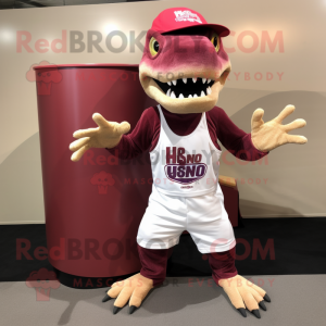 Maroon Allosaurus maskot...