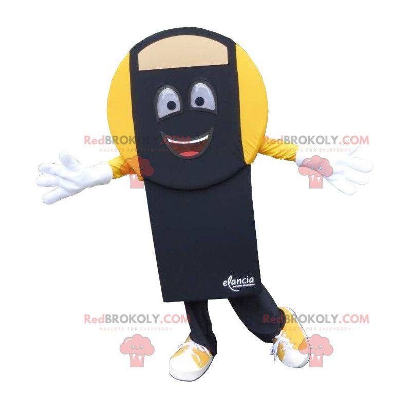 Black and yellow bathroom scale mascot - Redbrokoly.com