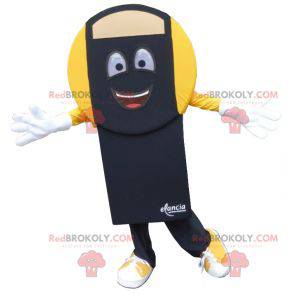 Black and yellow bathroom scale mascot - Redbrokoly.com