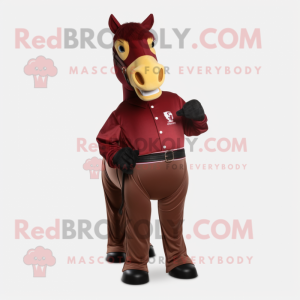 Maroon Horse maskot kostume...