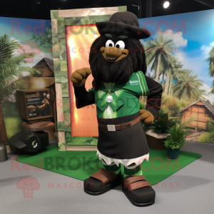 Svart Leprechaun maskot...