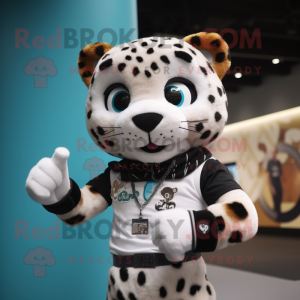 nan Leopard mascot costume character dressed with a Shorts and Smartwatches