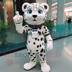 nan Leopard mascot costume character dressed with a Shorts and Smartwatches