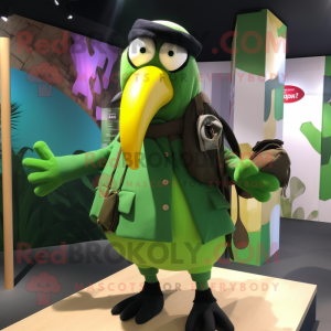 Limegrøn Toucan maskot...