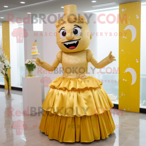 Guld bröllopstårta maskot...