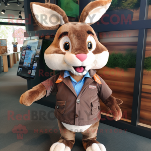 Brown Wild Rabbit mascotte...