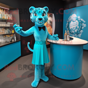 Turquoise Jaguar mascotte...