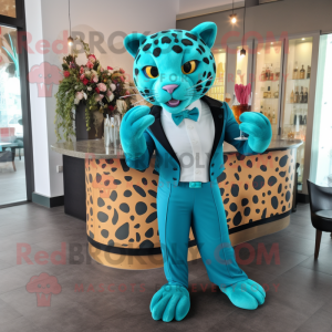 Turquoise Jaguar mascotte...
