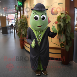 Olive Pepper mascot costume character dressed with a Coat and Pocket squares