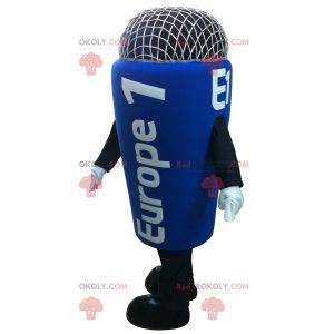 Kæmpe blå mikrofon maskot - Redbrokoly.com