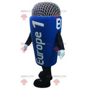 Gigantische blauwe microfoon mascotte - Redbrokoly.com