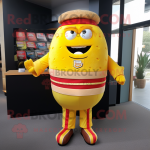 Geel Hamburger mascotte...