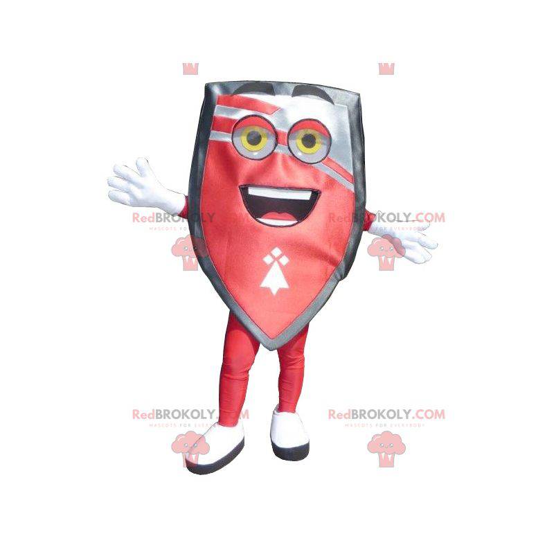 Mascote gigante com escudo vermelho e preto - Redbrokoly.com