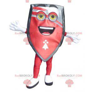 Mascote gigante com escudo vermelho e preto - Redbrokoly.com