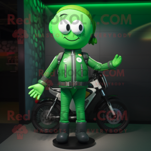 Grön Juggle maskot kostym...