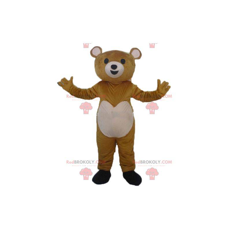 Very touching brown and pink teddy bear mascot - Redbrokoly.com