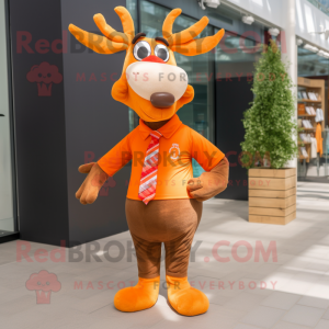 Orange Reindeer mascotte...