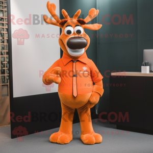 Orange Reindeer mascotte...