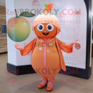 Peach Plum maskot drakt...