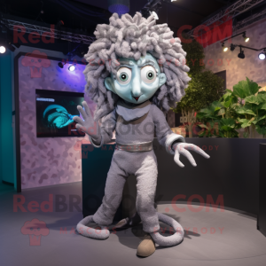 Silver Medusa maskot kostym...