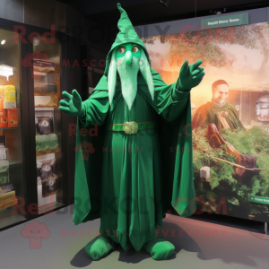 Green Wizard maskot kostume...