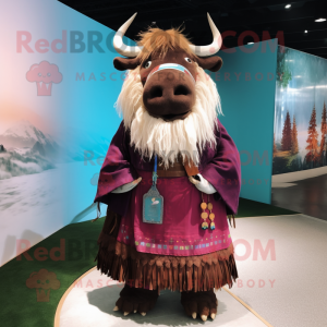 nan Yak mascot costume character dressed with a Pleated Skirt and Watches