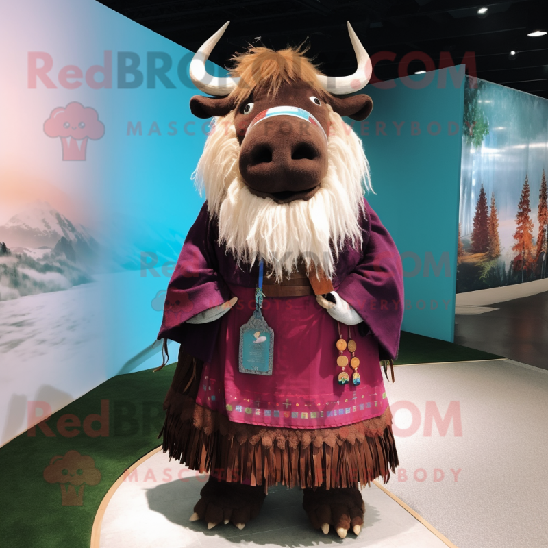 nan Yak mascot costume character dressed with a Pleated Skirt and Watches nan Yak mascot costume character dressed with a Pleated Skirt and Watches