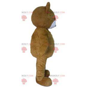 Brunbjørn maskot brun og hvit bamse - Redbrokoly.com