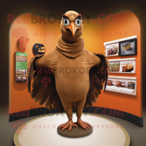Brown Pheasant mascot costume character dressed with a Cover-up and Rings