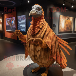Brown Pheasant mascot costume character dressed with a Cover-up and Rings