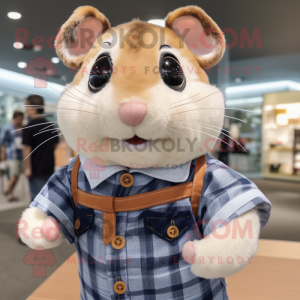 nan Hamster mascot costume character dressed with a Button-Up Shirt and Cummerbunds
