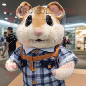 nan Hamster mascot costume character dressed with a Button-Up Shirt and Cummerbunds