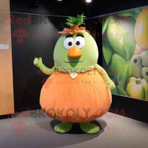 Peach Kiwi maskot drakt...