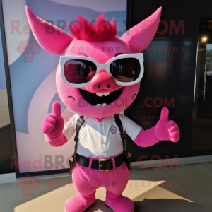 Pink Devil mascotte kostuum...