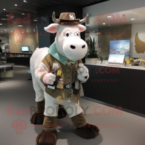 Grey Cow maskot kostume...