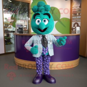 Teal Grape mascotte kostuum...